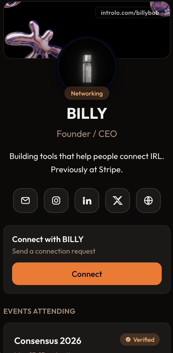Introlo profile preview
